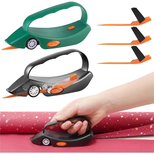 Wrapping Paper Cutter with 3 Replaceable Blades