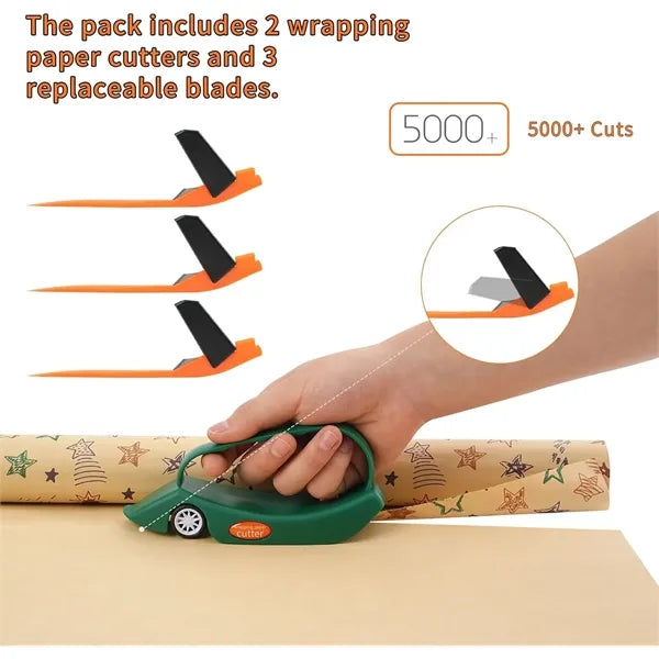 Wrapping Paper Cutter with 3 Replaceable Blades