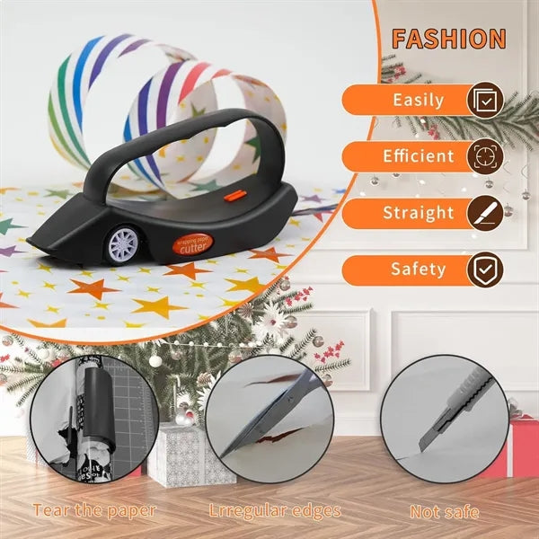 Wrapping Paper Cutter with 3 Replaceable Blades