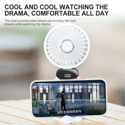 Rechargeable Digital Display Folding USB Fan