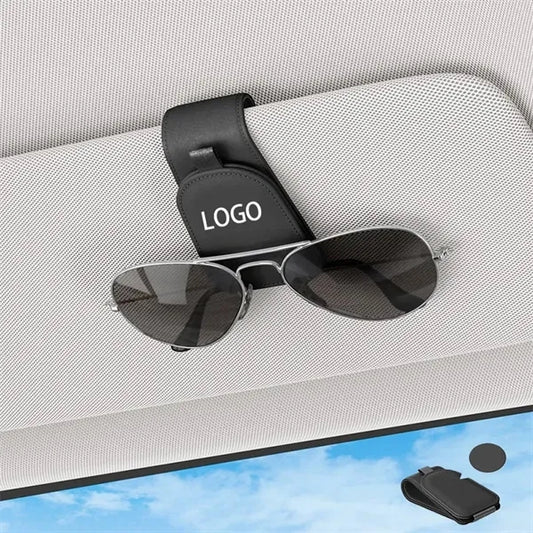 Magnetic Leather Sunglasses Holder And Ticket Card Clip