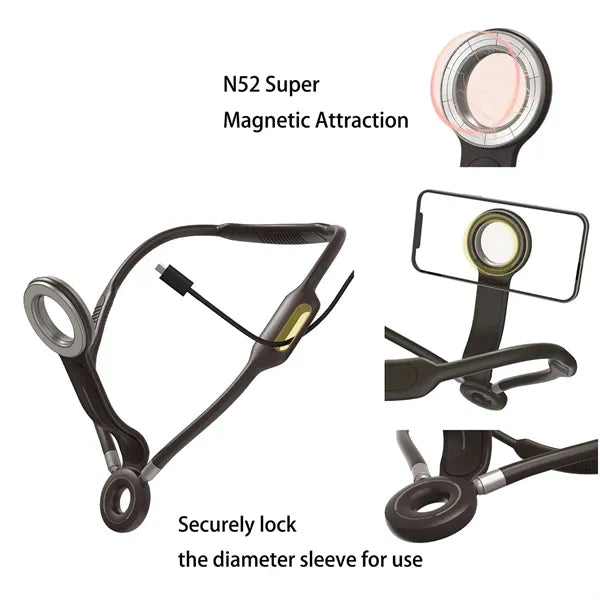 Neck Hanging Magnetic Phone Stand 3 in 1  Wireless Charging