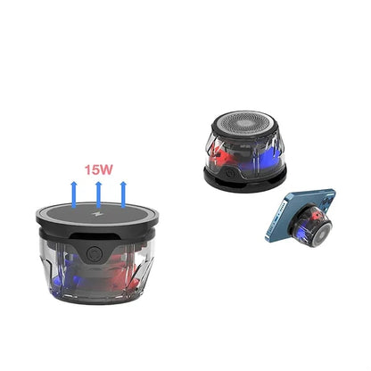 Magnetic mobile phone charging stand speaker