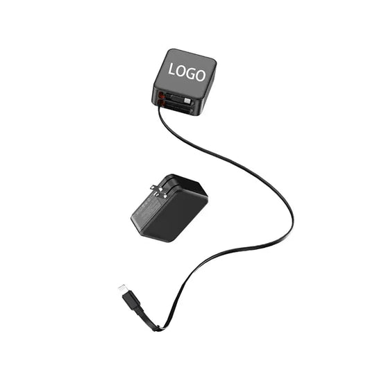 3 in 1 Portable Retractable Wall Charger with Fold-able Plug