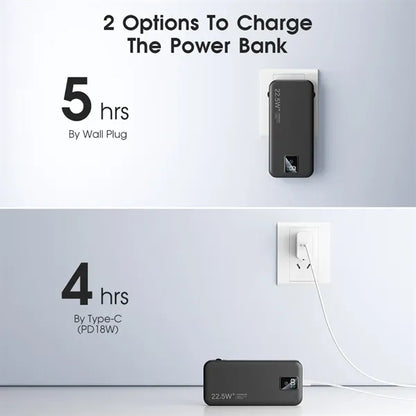 Portable Charger PowerBank with Built in Plug and Cables