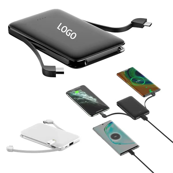 5000mAh Portable Charger Built in Cables