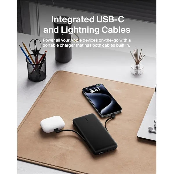 5000mAh Portable Charger Built in Cables