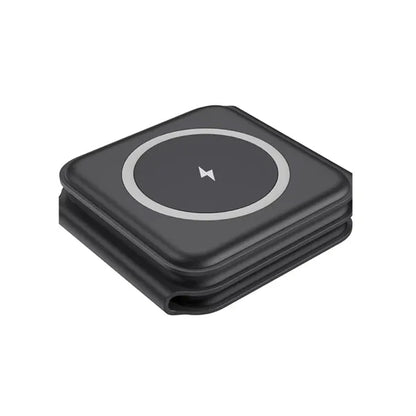 3 in 1 Versatile Magnetic Black Foldable Wireless Charger