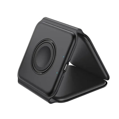 3 in 1 Versatile Magnetic Black Foldable Wireless Charger