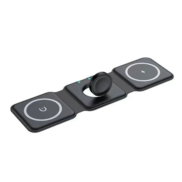 3 in 1 Versatile Magnetic Black Foldable Wireless Charger