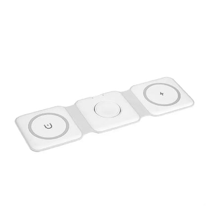 3 in 1 Versatile Magnetic Black Foldable Wireless Charger