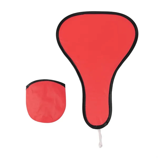 Foldable Nylon Hand Fan W/ Pouch