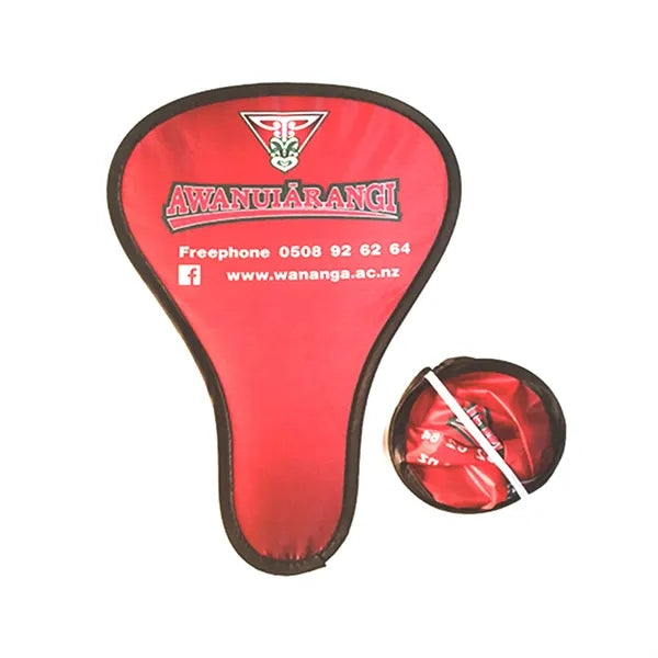 Foldable Nylon Hand Fan W/ Pouch