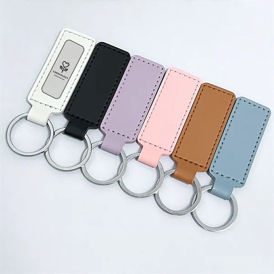 PU Leather Keychain Ring Holder