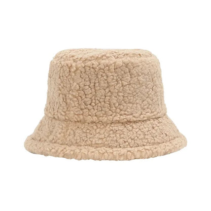 Winter Lambs Wool Bucket Hats For Women