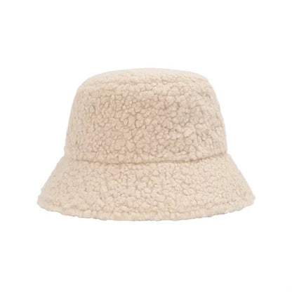 Winter Lambs Wool Bucket Hats For Women