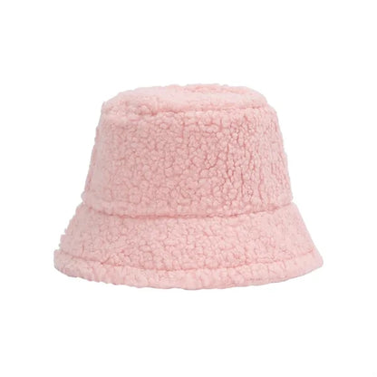 Winter Lambs Wool Bucket Hats For Women