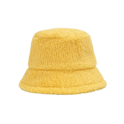 Winter Lambs Wool Bucket Hats For Women