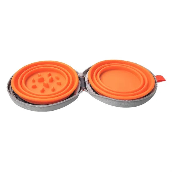 Silicone Collapsible Dog Double Bowl