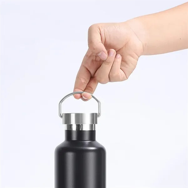 750ml double wall stainless steel bottle bamboo lid