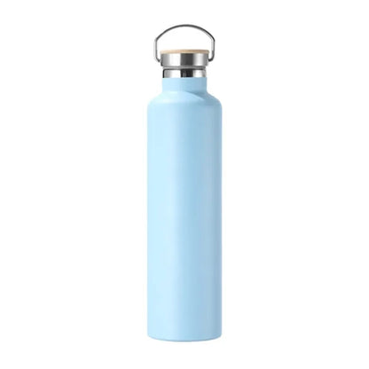 750ml double wall stainless steel bottle bamboo lid