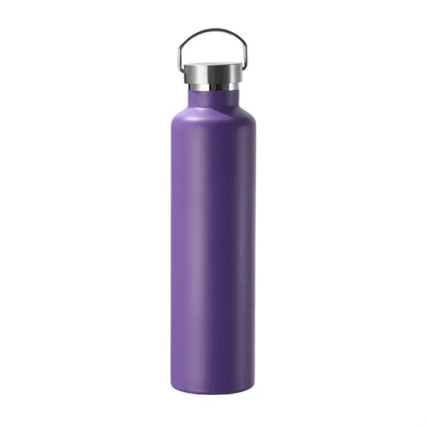 750ml double wall stainless steel bottle bamboo lid