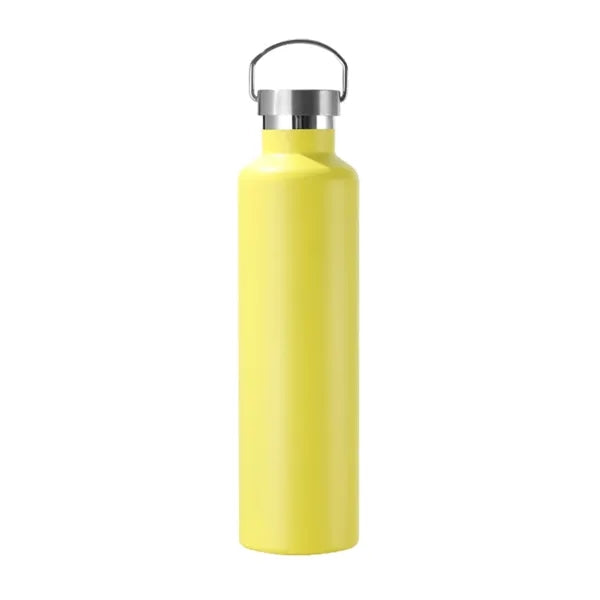 750ml double wall stainless steel bottle bamboo lid