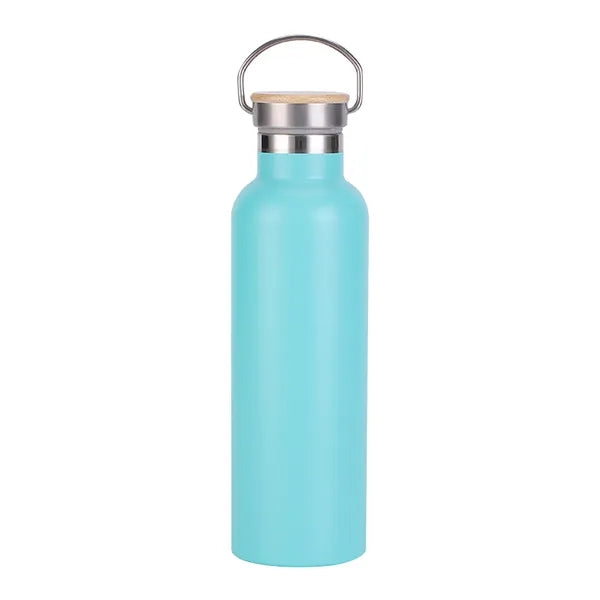 750ml double wall stainless steel bottle bamboo lid