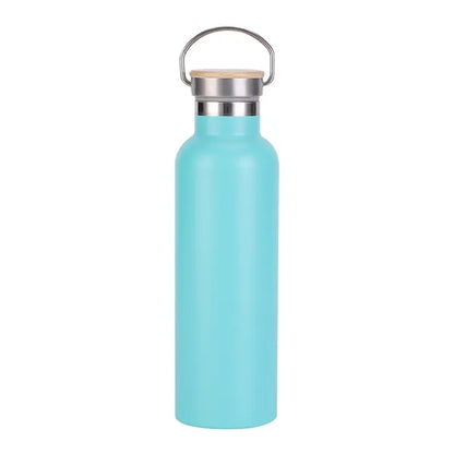 750ml double wall stainless steel bottle bamboo lid