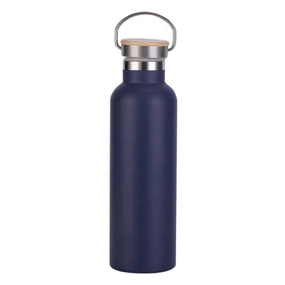 750ml double wall stainless steel bottle bamboo lid