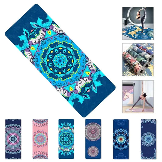 Full Color 72"x24" TPE Non Slip Yoga Mat w/ Bag