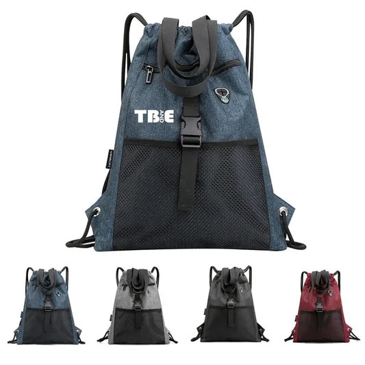 Drawstring Backpack  Port Headphone Hole