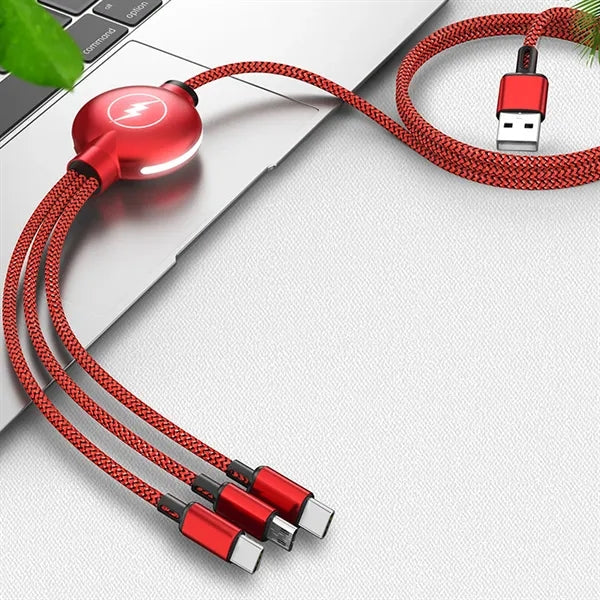3 In 1 Retractable Usb Charging Data Cable Set