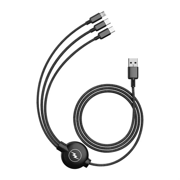3 In 1 Retractable Usb Charging Data Cable Set
