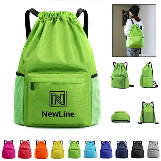 Waterproof Sports Drawstring Backpack, Dry/Wet Separation