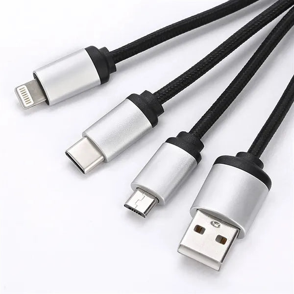 3 in 1 Light Up  Short Charging Cable
