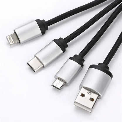 3 in 1 Light Up  Short Charging Cable
