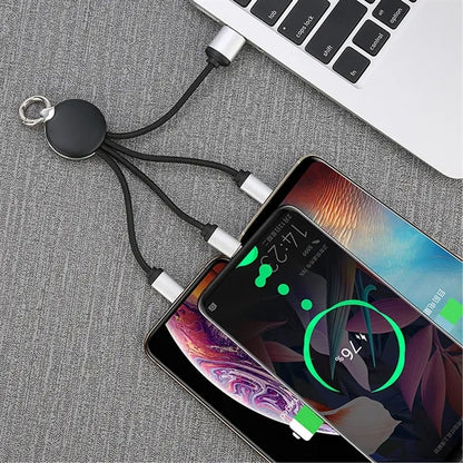 3 in 1 Light Up  Short Charging Cable