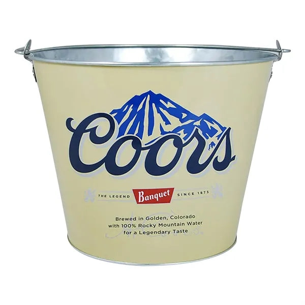 Custom 5 QT Galvanized Metal Ice Bucket/ Beer