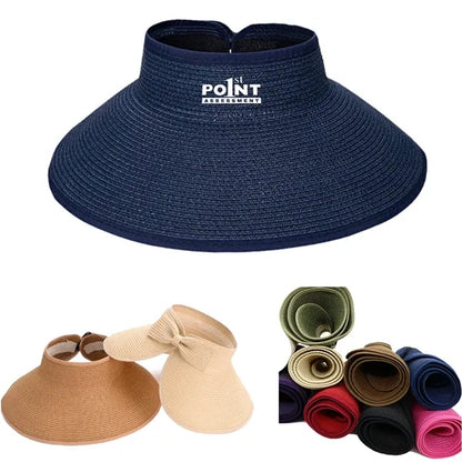 Summer Woman Wide Brim Folding Straw Hat