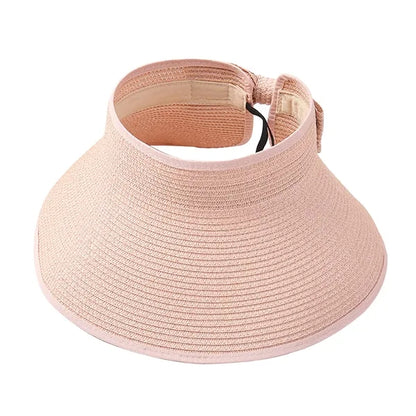 Summer Woman Wide Brim Folding Straw Hat