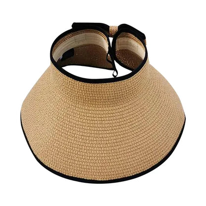 Summer Woman Wide Brim Folding Straw Hat