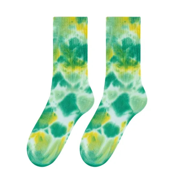 Custom Knitted Jacquard Tie Dye Cotton Socks