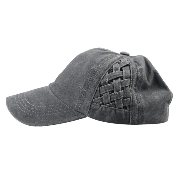 Washed Cotton Ladies' Ponytail Cap