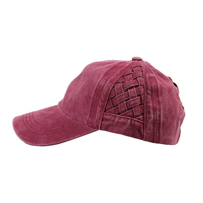 Washed Cotton Ladies' Ponytail Cap