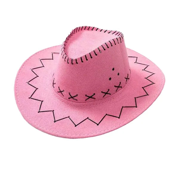 Faux Felt Cowboy Hat With Cords