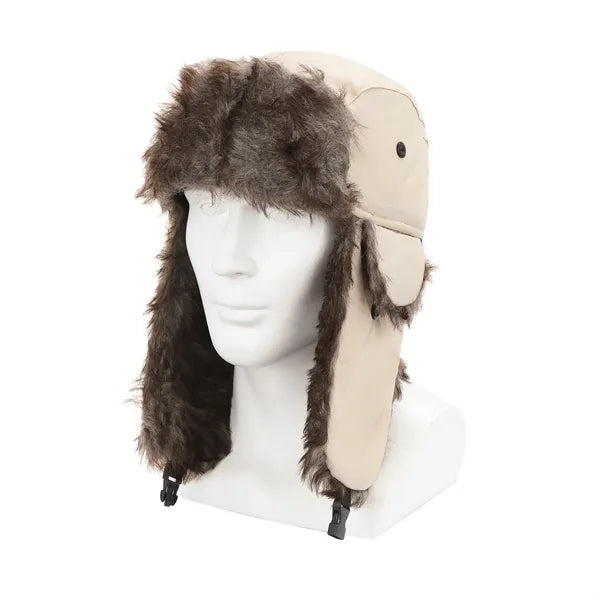 Winter Hat with Brim Warm Earflaps Faux Fur Cap
