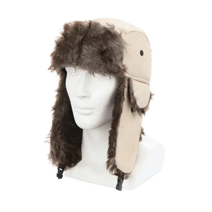 Winter Hat with Brim Warm Earflaps Faux Fur Cap