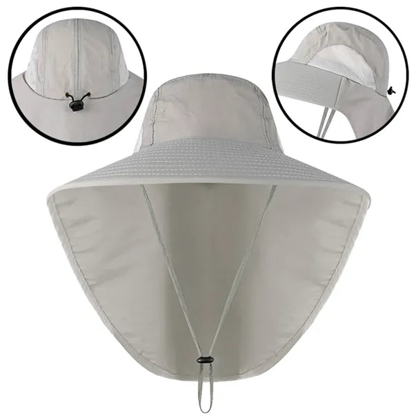 Uv Protection Bucket Hat With Neck Flap
