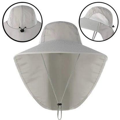 Uv Protection Bucket Hat With Neck Flap